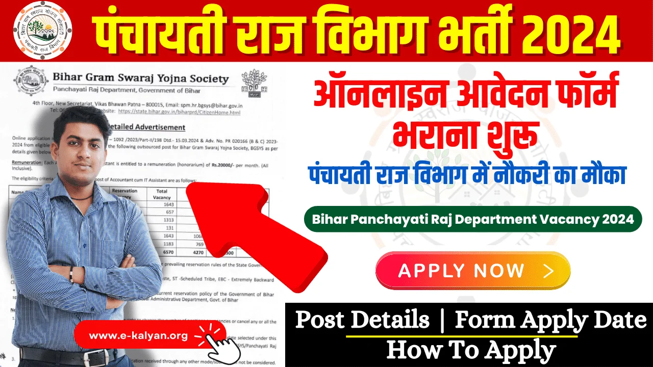 Bihar Panchayati Raj Department Vacancy 2024