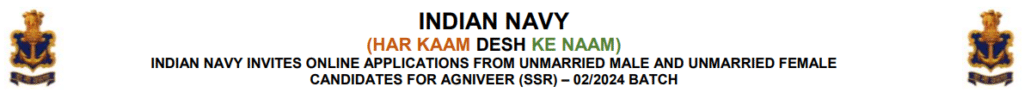Indian Navy SSR Recruitment 2024