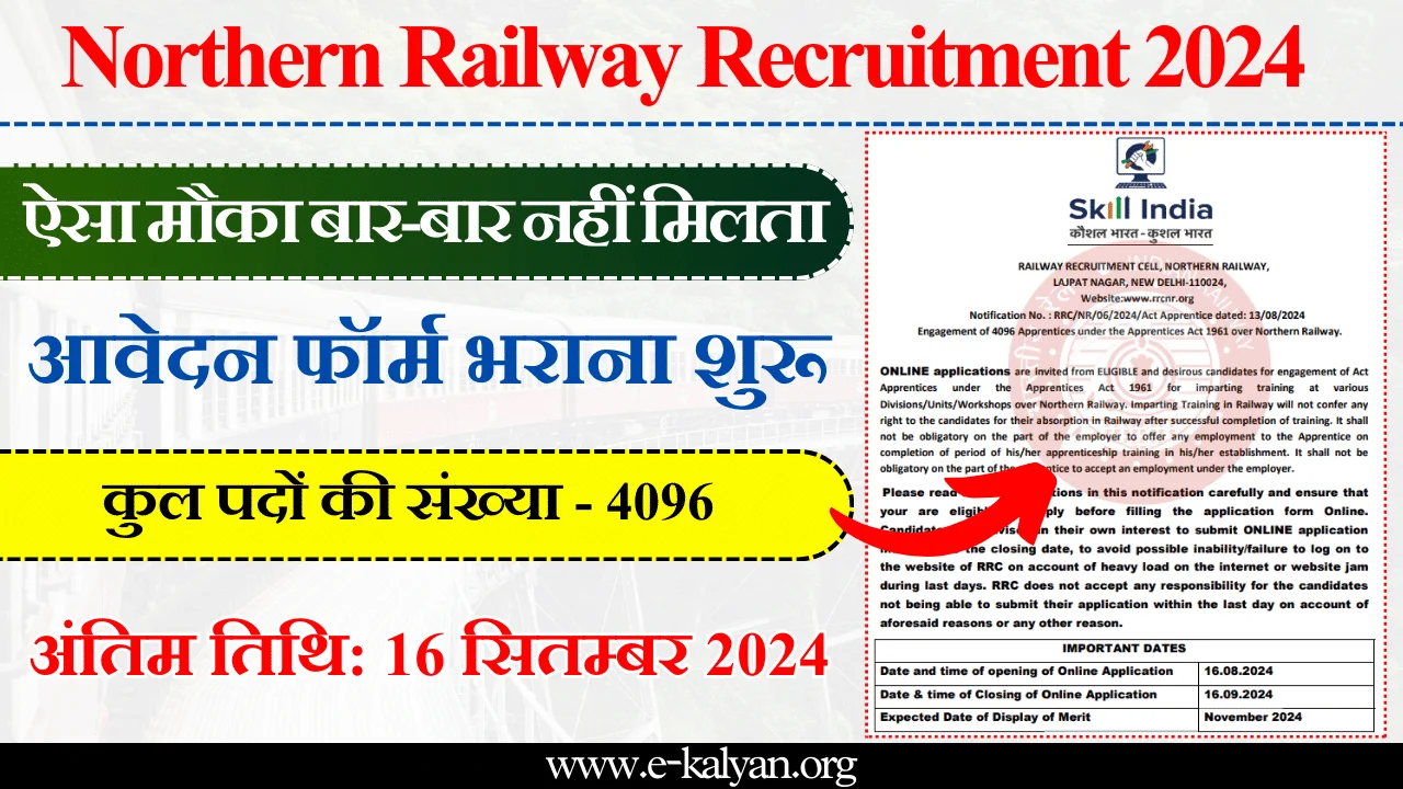 Northern Railway Apprentice Recruitment 2024