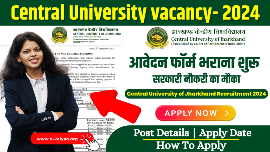 Central University of Jharkhand Recruitment 2024