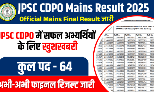 JPSC CDPO Mains Result 2025