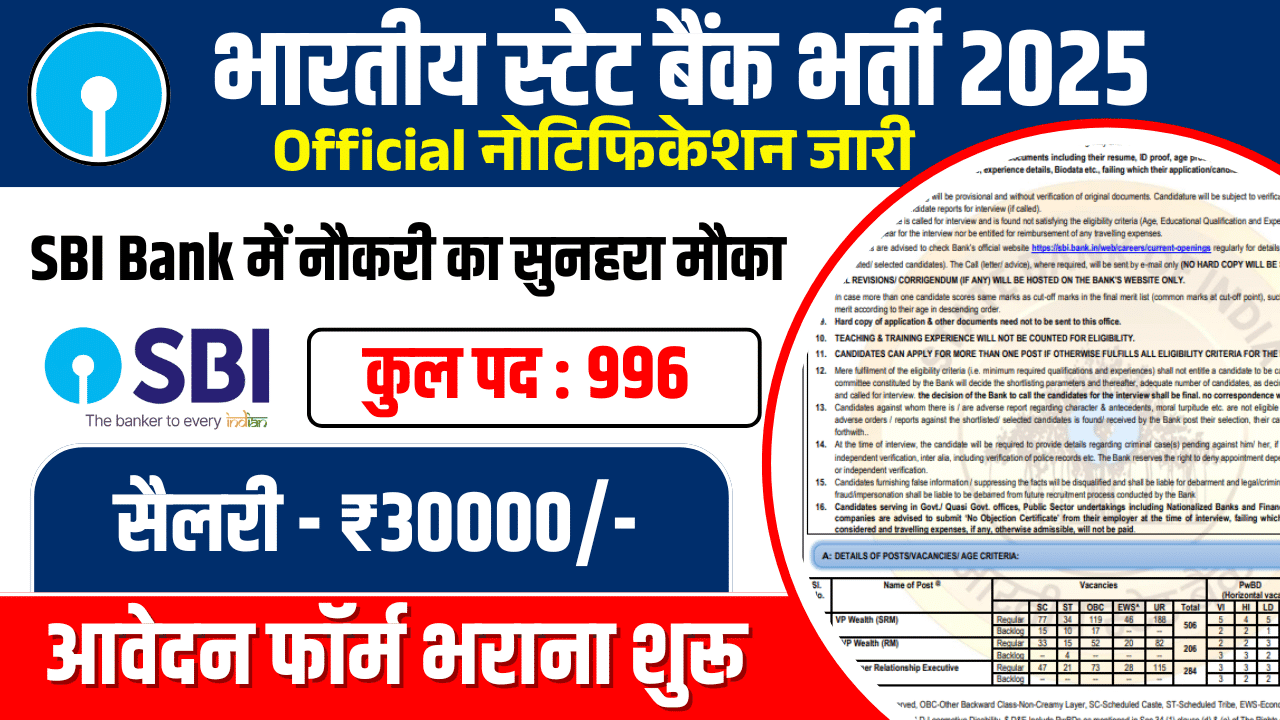 SBI Bank SO Recruitment 2025