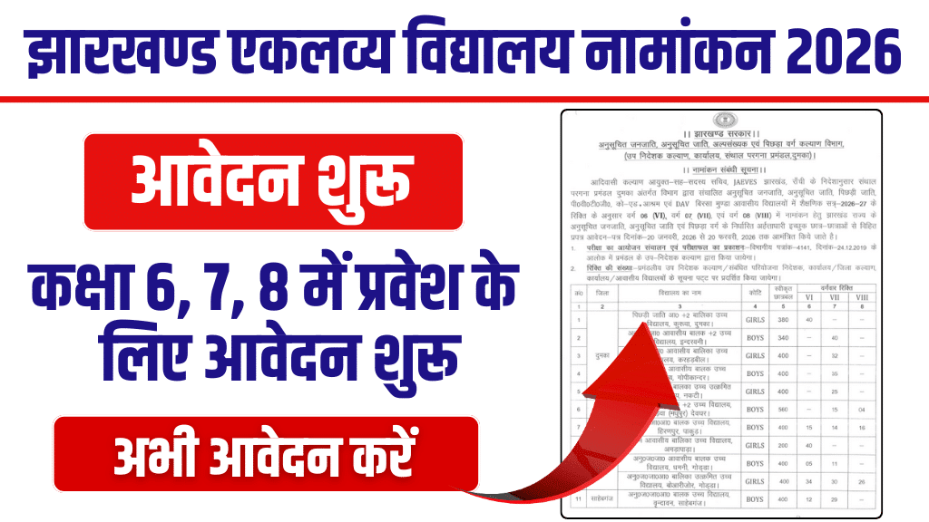 Jharkhand Eklavya Vidyalaya Admission 2026
