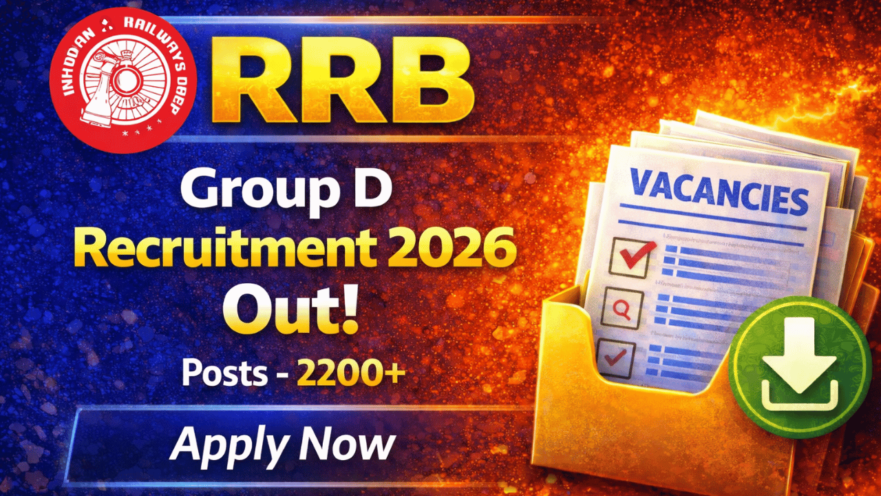 RRB Group D Recruitment 2026: Apply Online for 22,000+ Level-1 Posts. Apply Now