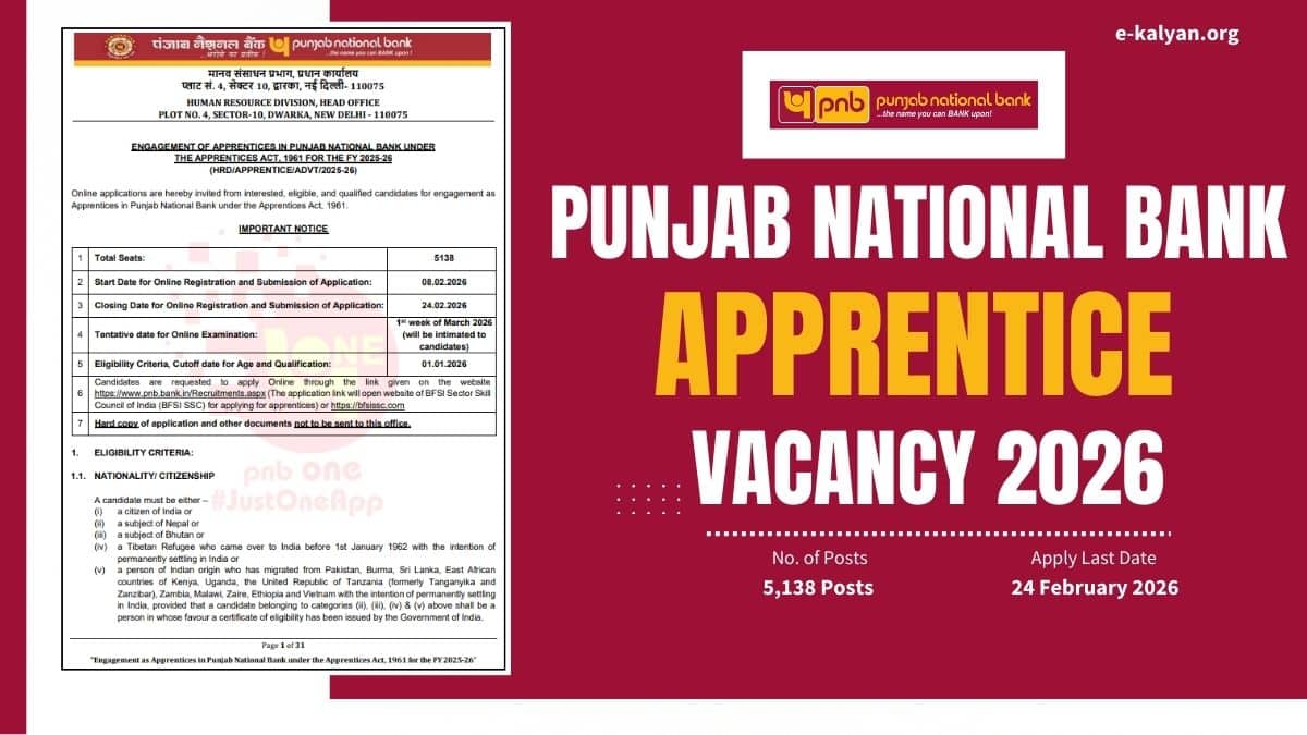 PNB Apprentice Recruitment 2026